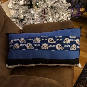 Blue and Black Colts Decorative Pillow